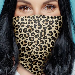 Leopard Convertible Scarf Face Cover Mask One Size